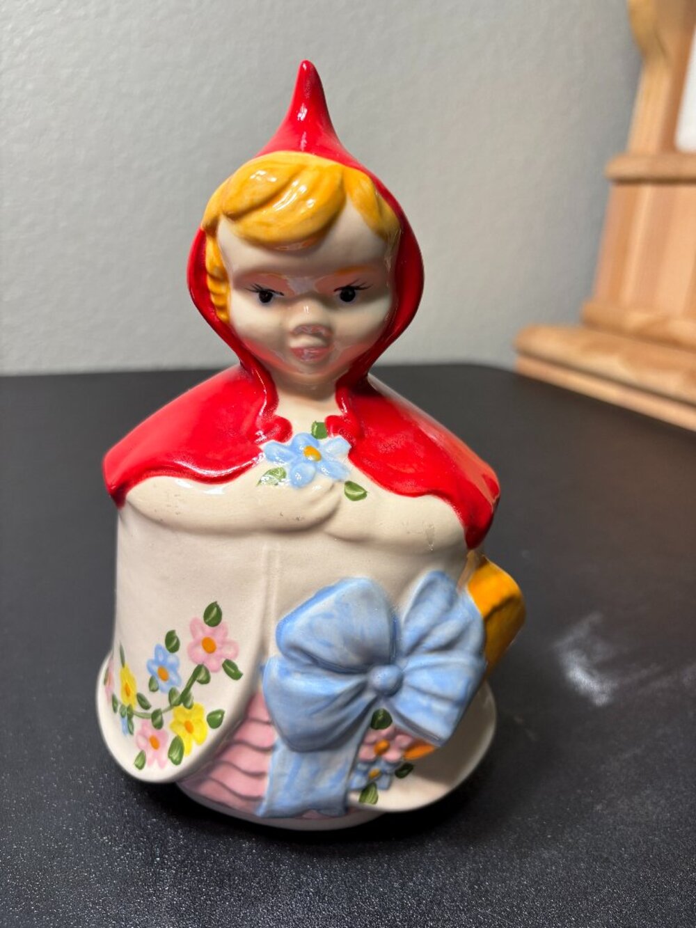 Hand Painted Little Red Ridinghood Ceramic Figurine